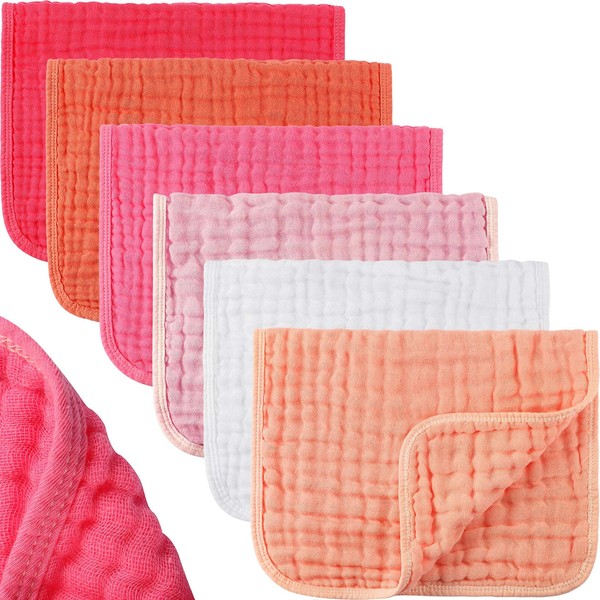 Hicarer 6 Pieces Large 20 x 10 Inch Muslin Burp