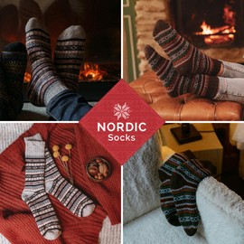 NORDIC Socks 2 Pairs of Merino Wool Socks for Men and Women, Winter Socks, Warm Socks, Soft and Comfortable, arvid