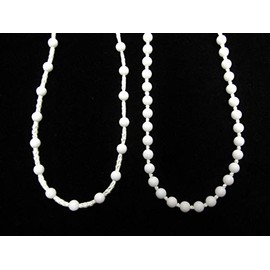 Sew-select Continuous Looped Beaded Roller Blind Chain - Endless Loop Bead Control Cords, Length: 150cm, Chain Type: 8mm Gap
