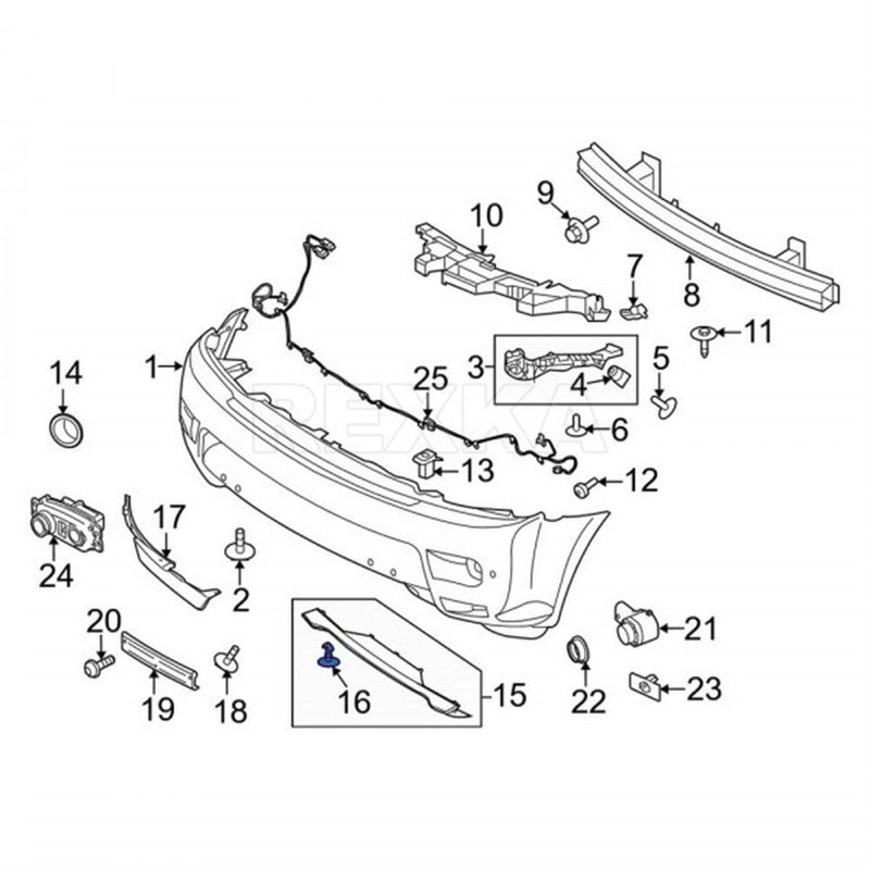 Rexka 10pcs Bumper Cover Retainer Tow Bracket Cover Body Liner
