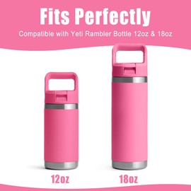 Mokoart Silicone Boot Compatible with YETI Kids Water Bottle 12 oz and Rambler 18 oz Bottle, Anti-Slip Sleeve Bottom Protector Accessories for YETI Rambler 12/18oz (Harbor Pink)