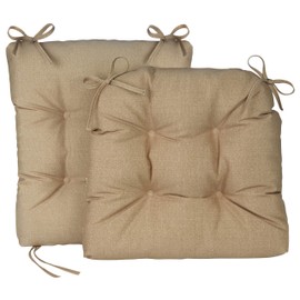 Klear Vu Solarium Cushion, Indoor and Outdoor Rocking Chair Pad for Patio, Living or Nursery Room, 2 Piece Set, Seat 19"x19" and Seatback 21"x18", 02 Husk Birch