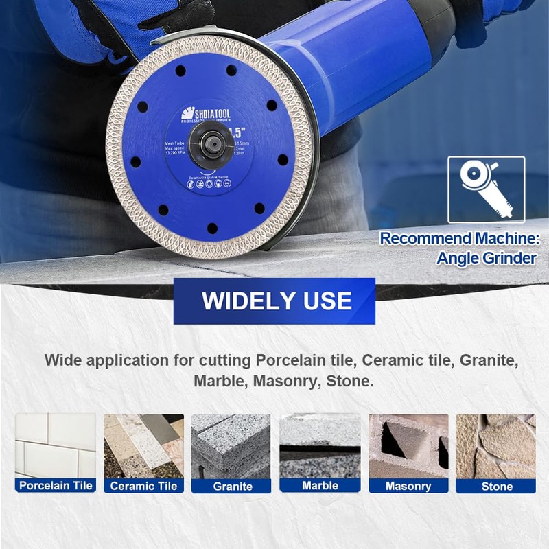 SHDIATOOL Diamond Cutting Disc Cutting Disc Turbo Mesh with X