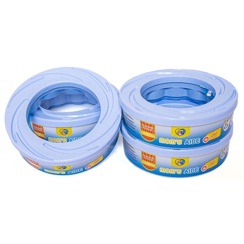 Mom's Aide 4 Refill Cassettes Compatible with Angelcare Nappy Bin