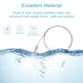 Adjustable Light Suspension Kit,10 Pcs Wire Rope Lamp Holder 1.5mm x 1m Duty Ceiling Light Hanging Wire Luminaire Installation Hardware Fitting Hanging Chains