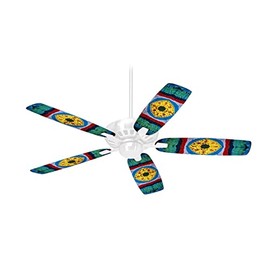 Tie Dye Circles and Squares 101 - Ceiling Fan Skin Kit fits most 42 inch fans (FAN and BLADES SOLD SEPARATELY)