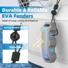 EVA Foam Boat Fenders for Docking,Boat Bumpers with Fixed Lock and Nylon Rope,Suitable for Sailing Dinghies,Bass Boats,Yachts