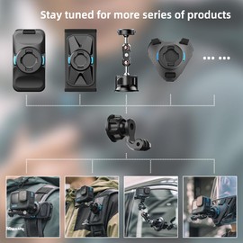 SUREWO Magnetic Quick Release Backpack Clip Mount for GoPro, 360° Rotation, Quick Clip Mount Compatible with GoPro Hero 13,12, 11, 9, 8, 7, 6, 5, DJI Action 5 Pro/4/3 and More