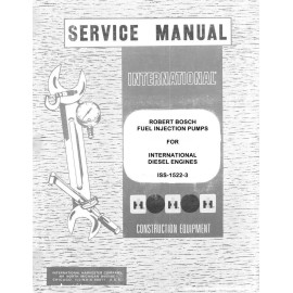 International TD-7 TD-8 TD-20 TD-25 500 C E Bosch Injection Pump Service Manual