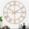 CLXEAST 30 Inch Wall Clock,Large Champagne Gold Metal Roman Numeral