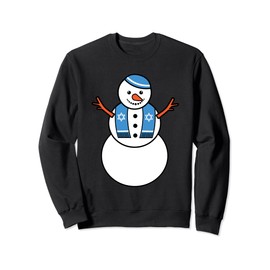Jewish Snowman Winter Yamaka Hat Hanukkah Jew Sweatshirt