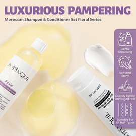 Shampoo und Conditioner Set, BOTÁNQUIL Haarpflege mit Arganöl Sheabutter für Trockenes Kaputtes Haar, Intensiv Reparatur Shampoo Reduziert Haarbruch und Haarausfall, Haarshampoo Ohne Silikone Sulfate