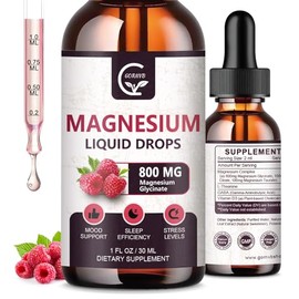 (2 Pack) Magnesium Glycinate Liquid Drops | 1000mg Liquid Magnesium Complex with D3, L-Thea & GABA for Energy, Sleep, Nerve and Heart Health, High Abs