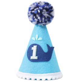 YOUAME Whales - Sombrero de fiesta de primer cumpleaños, un sombrero de cumpleaños para fiesta occidental, corona de fiesta de primer cumpleaños para decoraciones de fiestas, accesorios para fotos para vestidos de cumpleaños, corona de ballenas para prim