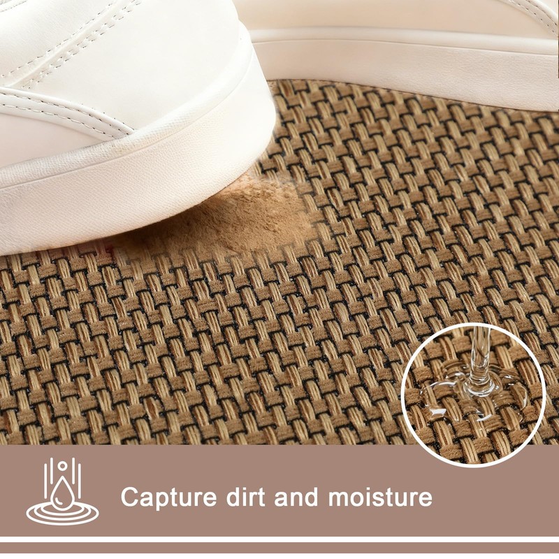 MATIRUG Indoor Door Mat,Half Circle Ultra Thin Doormat,Non Slip Washable