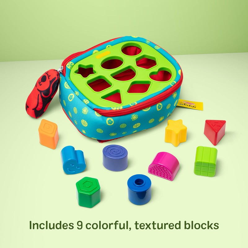 Melissa & Doug K’s Kids Take-Along Shape Sorter, 9 Textured