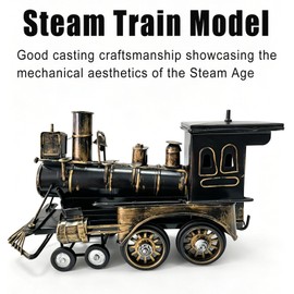Faglonic Steam Train Model, Steam Train Gifts for Men, Vintage Model Train Gift for Home Office Desk Decor
