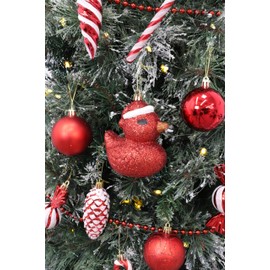 Christmas Concepts® Pack of 2-110mm (4.3") Red Glittery Festive Duck Baubles - Christmas Tree Decorations