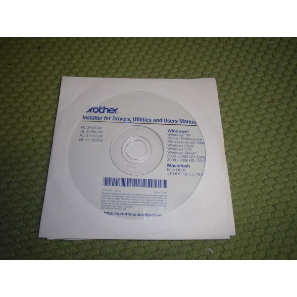 Brother Genuine Brother HL-3150CDN HL3150CDW CD Software drigvers Utilities LY7516001