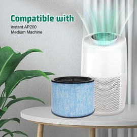 2 Pack AP200 3-in-1 H13 True HEPA Filters Compatible with Instant Air Purifier AP200, Pre-Filter & H13 Grade True HEPA Filter & High Efficiency Activated Carbon Filter