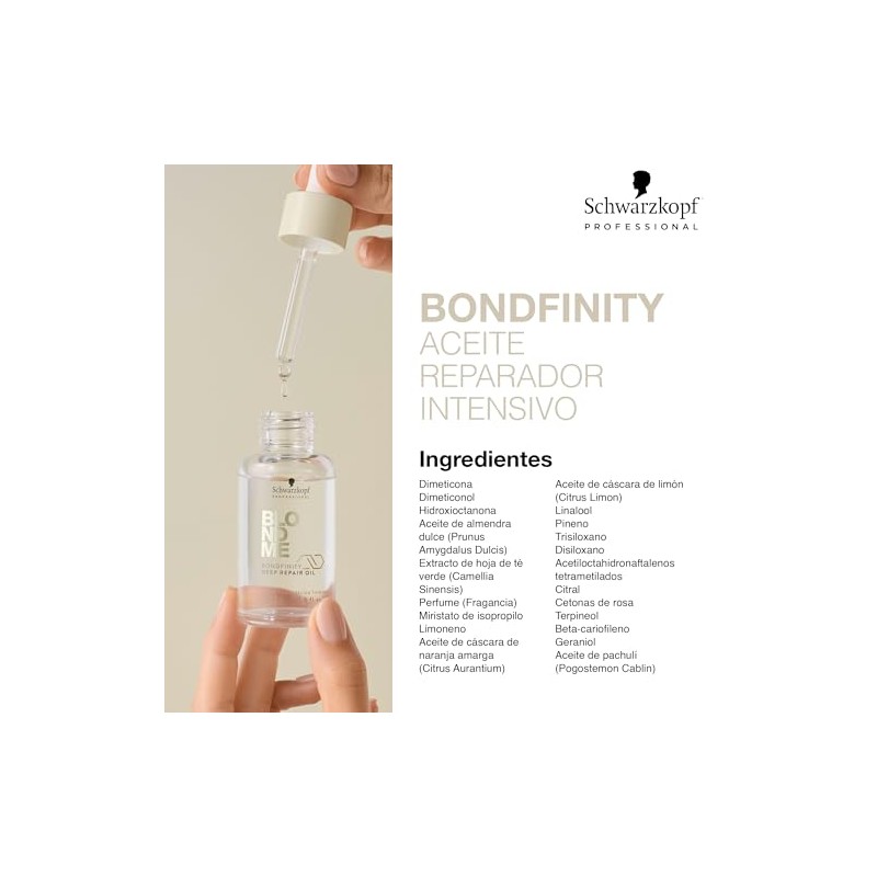 BLOND ME - Bondfinity Aceite Capilar Reparador, Protector Térmico 50ml