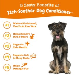 Dog Conditioner with Oatmeal, Aloe Vera & Shea Butter - Natural Grooming Pet Wash for Skin & Coat - Anti Itch Formula - Vanilla Bean Scent - 16 OZ