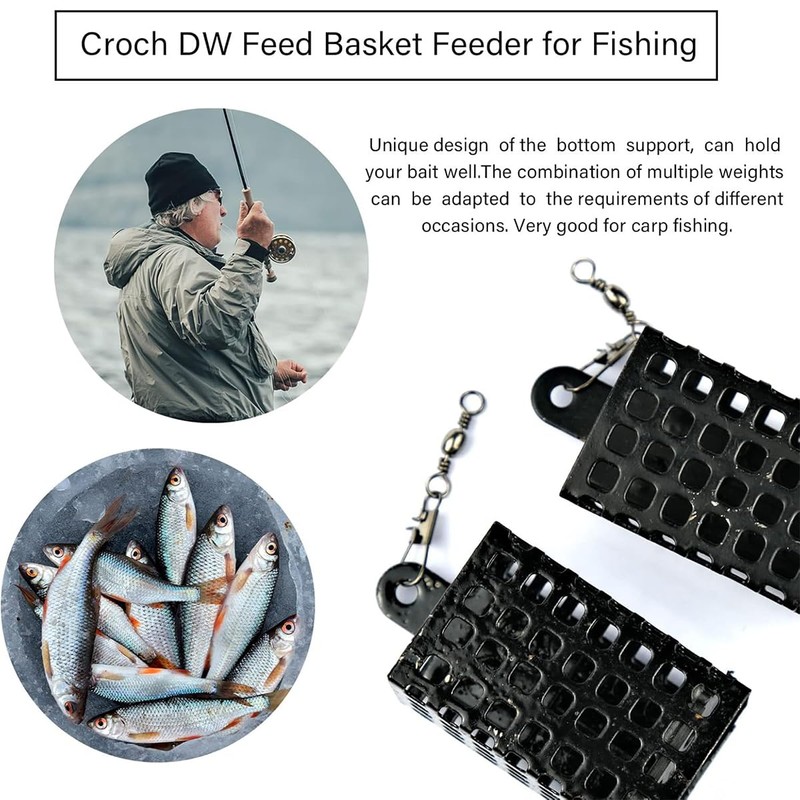 AIMALL 3-Piece Stainless Steel Fishing Bait Cage, Durable Round and