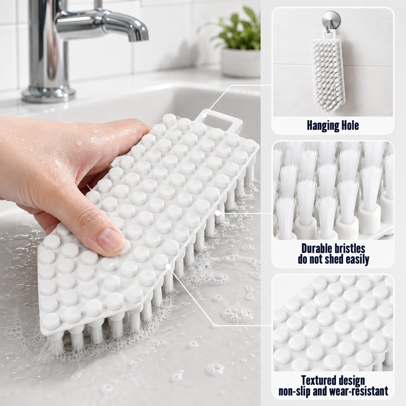 Flexible Cleaning Brush-Bendable Crevice Brush for Bathroom and Kitchen-Soft Scrub