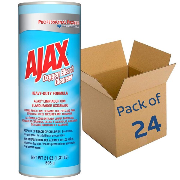AJAX-14278 Professional Oxygen Bleach Powder Cleanser, Heavy Duty, Bulk Cleaner 21oz Can (Case of 24)