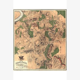 Map of Antietam Battlefield, 1862 - Antique Civil War Map - Custom Printed - 16 x 24 inches