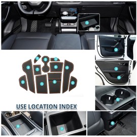 Ruiya Compatible with MG 4 EV MG4 Electric 2022-2024 2025 Car Rubber Mats, Car Mats Door Slot Mat Car Armrest Drink Holder Mat Centre Console Non-Slip Mats Interior Rubber Mats MG 4 Accessories