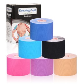 Gotaqery Kinesiology Tape (6 Rolls Pack), Waterproof Elastic Muscle Support Tape for Exercise, Sports & Injury Recovery, Breathable & Latex Free, 5cm x 5m Per Roll (Mixed Color)