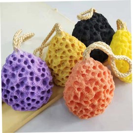 OATIPHO 3Pcs Natural Honeycomb Bath Sponge Set Yellow Exfoliating Shower Brush for Adult Cleansing Safe Chemical Hydrophilic Scrubber for Gentle Massaging and Bathing