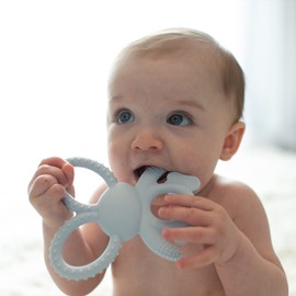 Dr. Brown's Dr. Brown's Flexees Blue Bunny, Soft 100% Silicone Baby Teether, BPA Free, 3m+