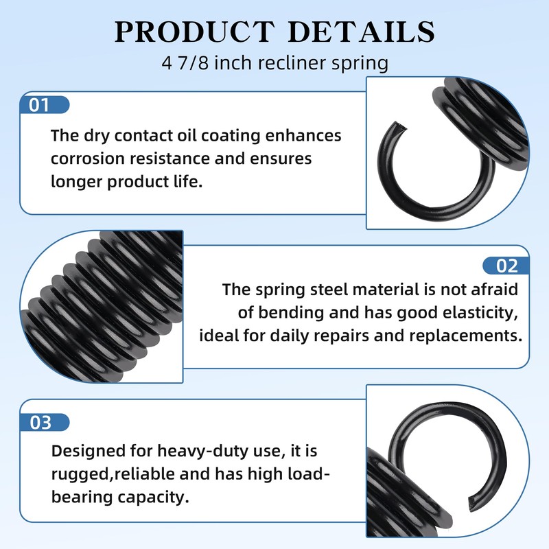 Zookpr 4 7/8-Inch Recliner Mechanism Extension Spring Replacement for Lane