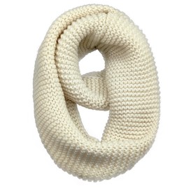 AUSUAYA Warm Scarf for Winter, Thick & Chunky Knit Wool Infinity Scarfs Neck Warmer for Women or Men DE-W-J1, beige