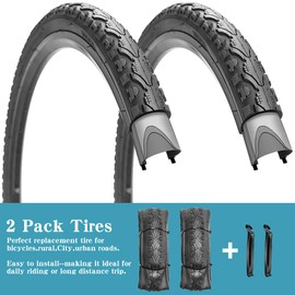 SIMEIQI Pair of 26"x1.75" Bike Tires Replacement Tire for Hybrid City Road Commuter Bicycles Urban