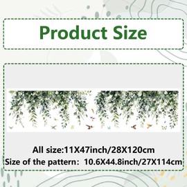 GORGECRAFT 45.6x11.8 Inch Large Hanging Window Clings Vine Window Decals Green Leaves Window Stickers Spring Bird Flower Window Decal Removable Reusable Window Film for Sliding Door Glass Room Decor