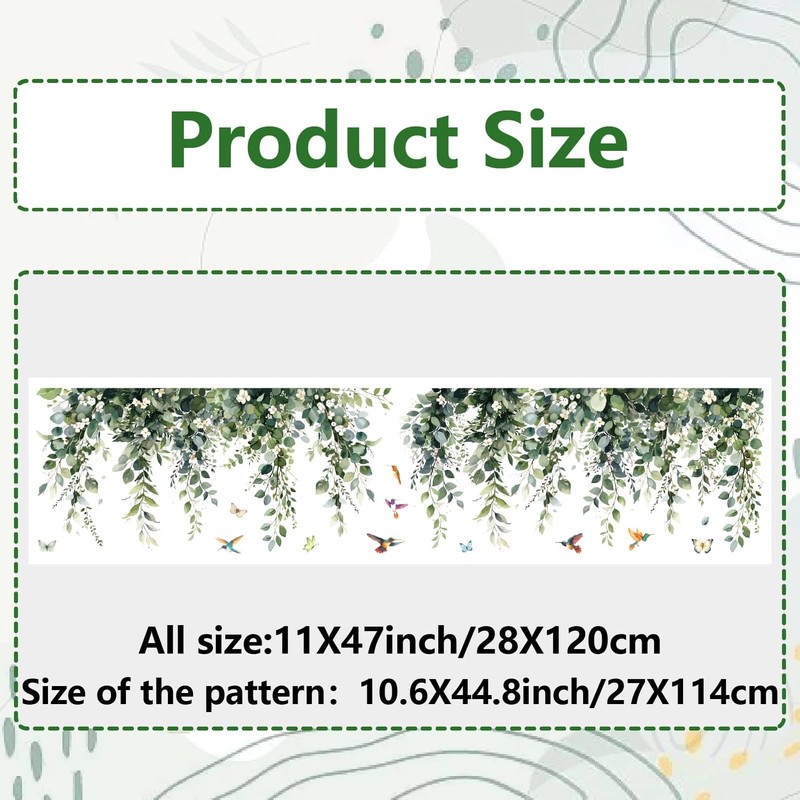 GORGECRAFT 45.6x11.8 Inch Large Hanging Window Clings Vine Window Decals