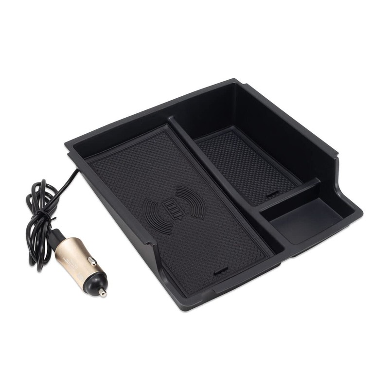 IAG I-Line Armrest Organizer w/Wireless Phone Charging Pad for Ford