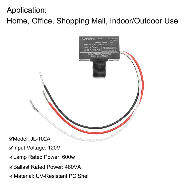 sourcing map JL-102A 120-Volt Outdoor Hard-Wired Post Eye Light Control,