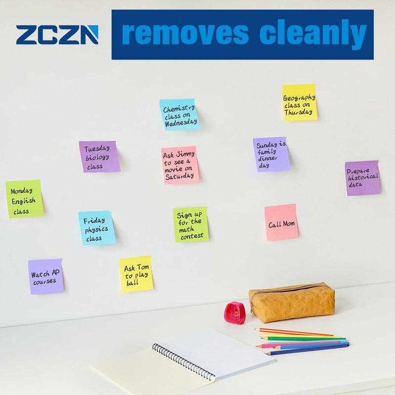 ZCZN 400 Sheets Pop-up Sticky Notes, 3 x 3 Inches,