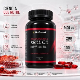 Astaxantina Y Aceite De Krill 2400 Mg 200 Cápsulas