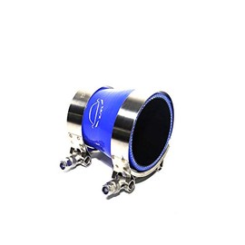 TMKOOL 4-Ply Reinforced High Temperature 2" to 2.5" ID Straight Reducer Hose Silicone Coupler With 304 Stainless Steel T Bolt Clamp Combo (2''-2.5'' Blue)