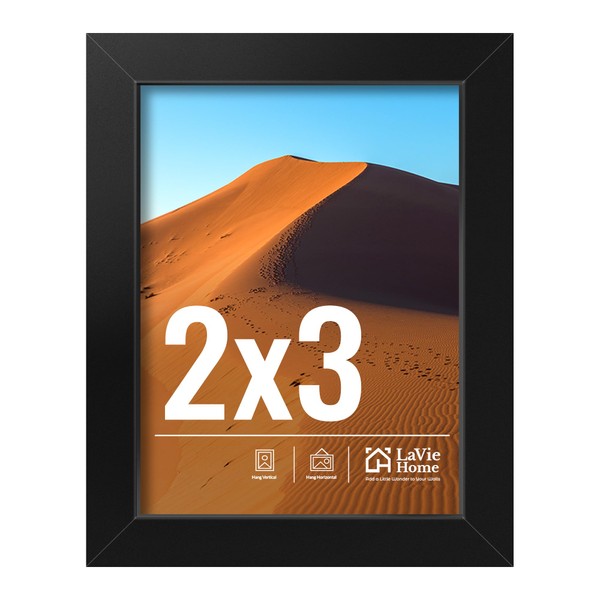 LaVie Home Picture Frame - 2x3 with HD Plexiglas, Black,