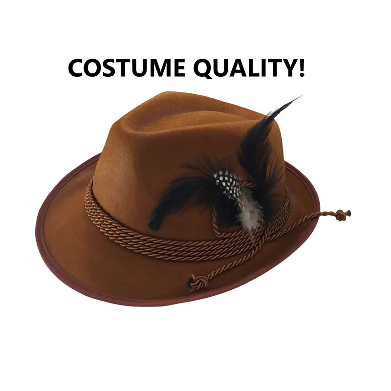 Nicky Bigs Novelties Adult Brown Oktoberfest Hat- German Bavarian Swiss