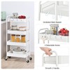 TOOLF 4-Tier Metal Rolling Cart with Wheels, Storage Utility Organizer