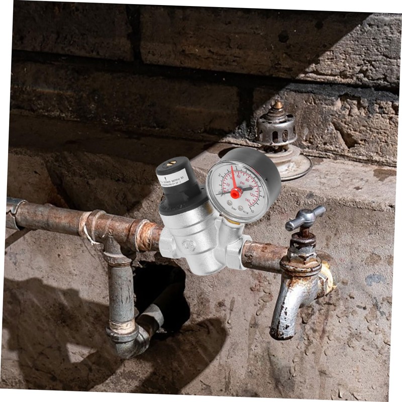 Operitacx Einstellbarer Wasserdruckregler Messing Für Wohnmobile Kompakter Druckminderer Mit Manometer