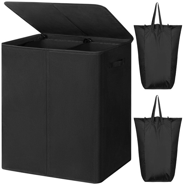 WOWLIVE 154L Double Laundry Hamper with Lid and Removable Laundry