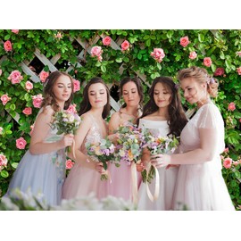 AIIKES 10x8FT Flowers Backdrop for Photography Spring Floral Photo Backdrop Green Leaf Fence Backdrops Wedding Bridal Backdrop Baby Shower Birthday Party Photo Booth Studio Props 11-453